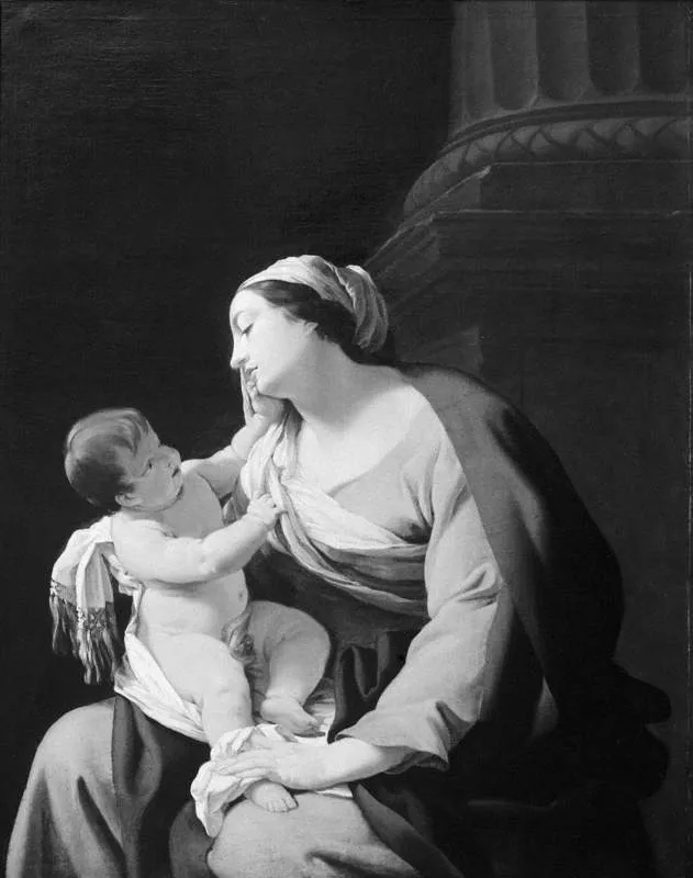 The Virgin and Child (of the Column), by Simon Vouet, oil, 1639
