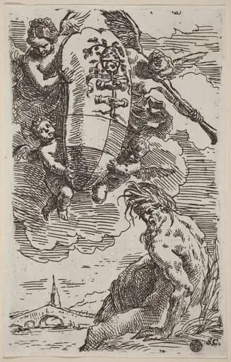 Frontispiece with Coat of Arms, by Simone Cantarini