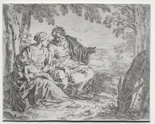 Rest on the Flight in to Egypt, by Simone Cantarini