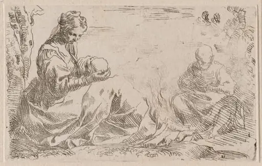 Rest on the Flight into Egypt, by Simone Cantarini