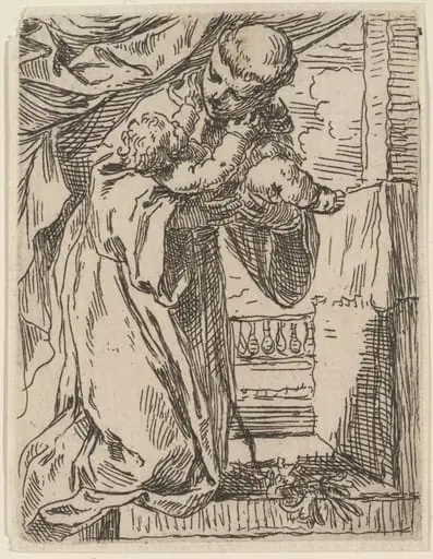 Saint  Anthony of Padua Holding the Christ Child, by Simone Cantarini