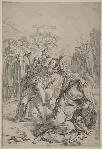 Saint Benedict Healing the Possessed, by Simone Cantarini