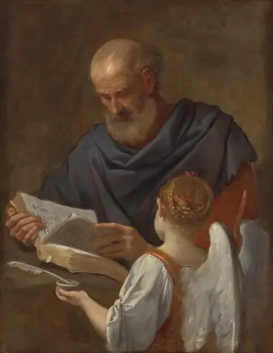 Saint Matthew and the Angel, by Simone Cantarini