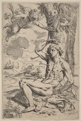 Saint Sebastian, by Simone Cantarini