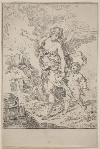 The Guardian Angel, by Simone Cantarini