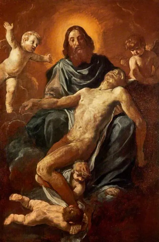 The Holy Trinity (unfinished), by Simone Cantarini