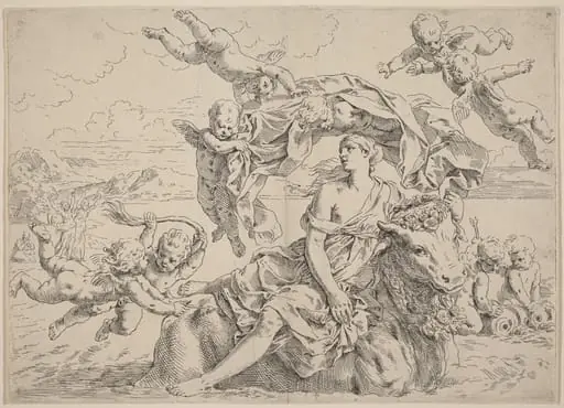 The Rape of Europa, by Simone Cantarini