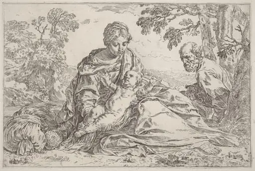 The Rest on the Flight into Egypt, by Simone Cantarini
