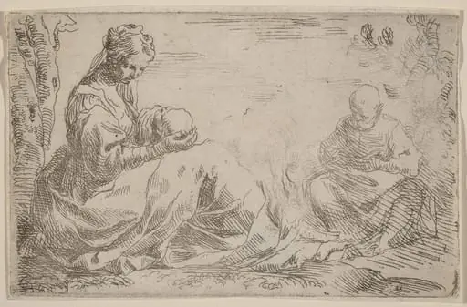 The Rest on the Flight into Egypt, by Simone Cantarini