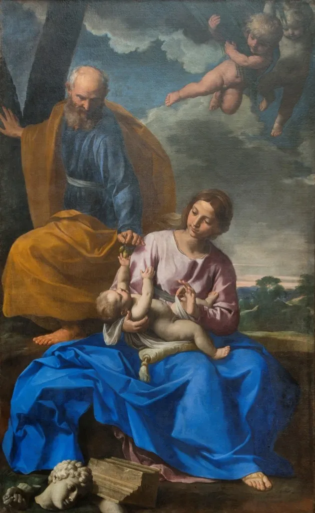 The Rest on The Flight into Egypt, by Simone Cantarini, oil, 1640