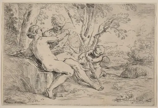 Venus and Adonis, by Simone Cantarini