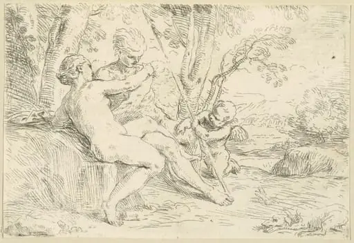Venus and Adonis, by Simone Cantarini