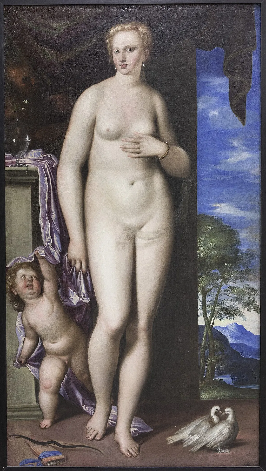Venus and Cupid, by Simone Peterzano, oil, 1554