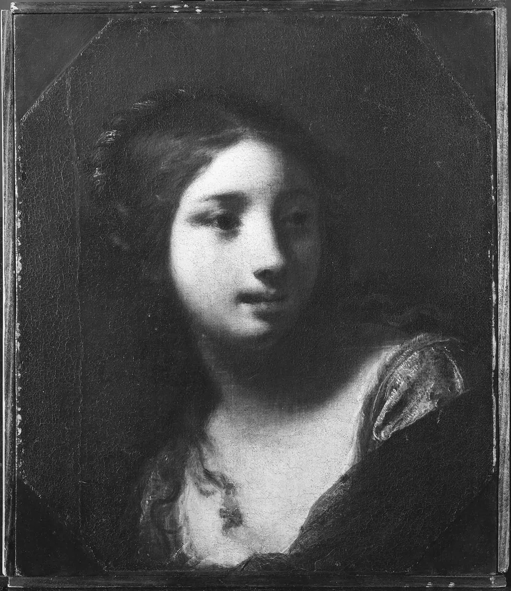 Head of a Young Woman, by Simone Pignoni, oil, 1661