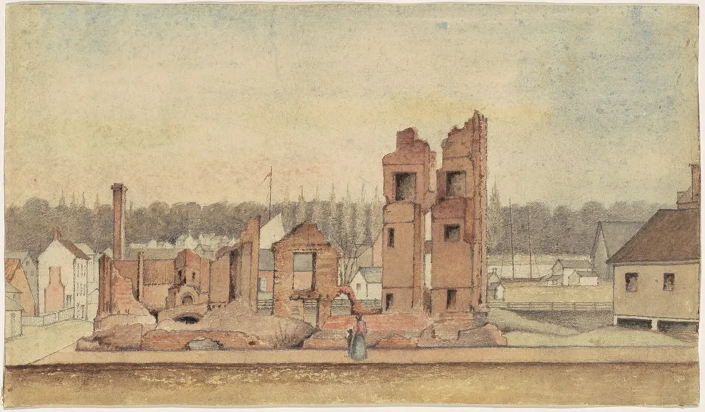 Ruins of a Tavern, Petersburg, Virginia, by Simpson, William Skinner, Jr., graphite, 1845
