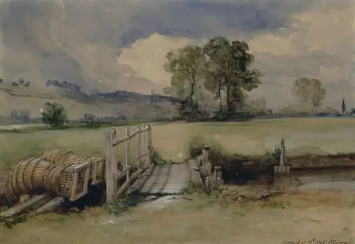 Eel Pots: Sketch from nature at Chilton, by Simson