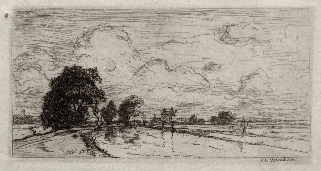 Flooded Landscape with Trees, by Sion Longley Wenban, 1884