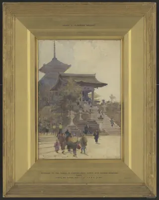The Entrance to the Temple of Kiyomizu-Dera, Kyoto, with Pilgrims Ascending