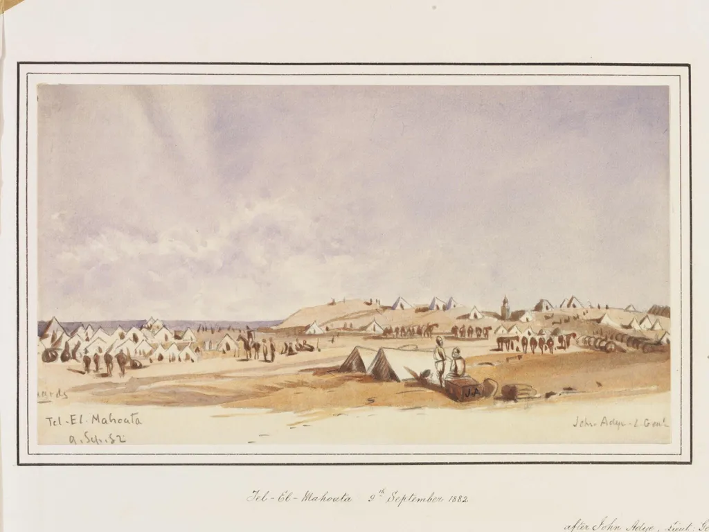 Guards Tel-el-Mahouta 9.Sep.82., by Sir John Miller Adye, watercolor, 1882