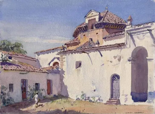 A corner of the convent of Santa Clara, Zafra, Estremadura, Spain, by Sir Lionel Arthur Lindsay