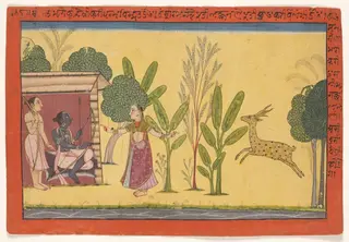 Sita asks Rama to fetch the golden deer, from the “Shangri” Ramayana