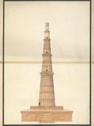 Six drawings of Mughal architecture at Agra and Delhi.