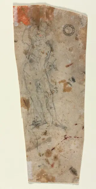 Sketch of an Armoured Male Figure (verso)