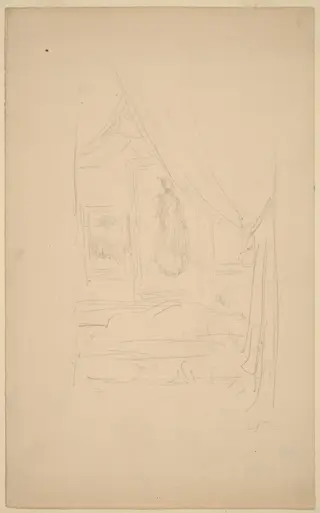 Sketch of Mrs. Godwin's Portrait when hung at the Society of British Artists