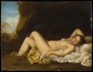 Sleeping Nymph, by Abraham van Cuylenborch