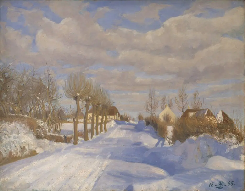 Snow-Covered Highroad in the Sunshine