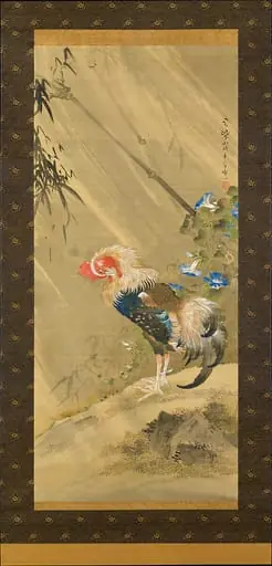 宋紫山筆　嵐に鶏図|Rooster in a Storm