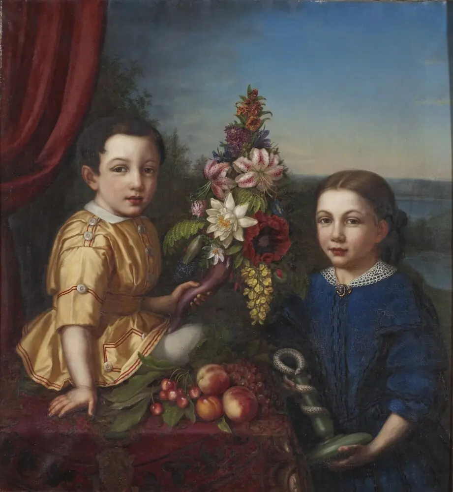 Syskonen Henrietta Fredrika von Arbin (1852-1880) och Axel Otto Fredrik von Arbin (1853-1906), by Sofia Adlersparre