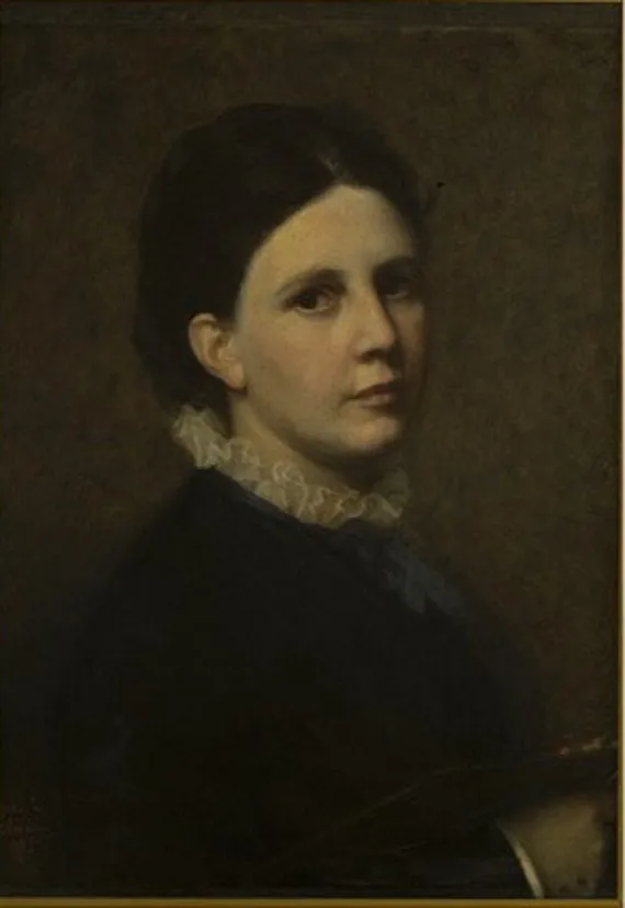 Self-portrait, by Sofie Ribbing, oil, 1865
