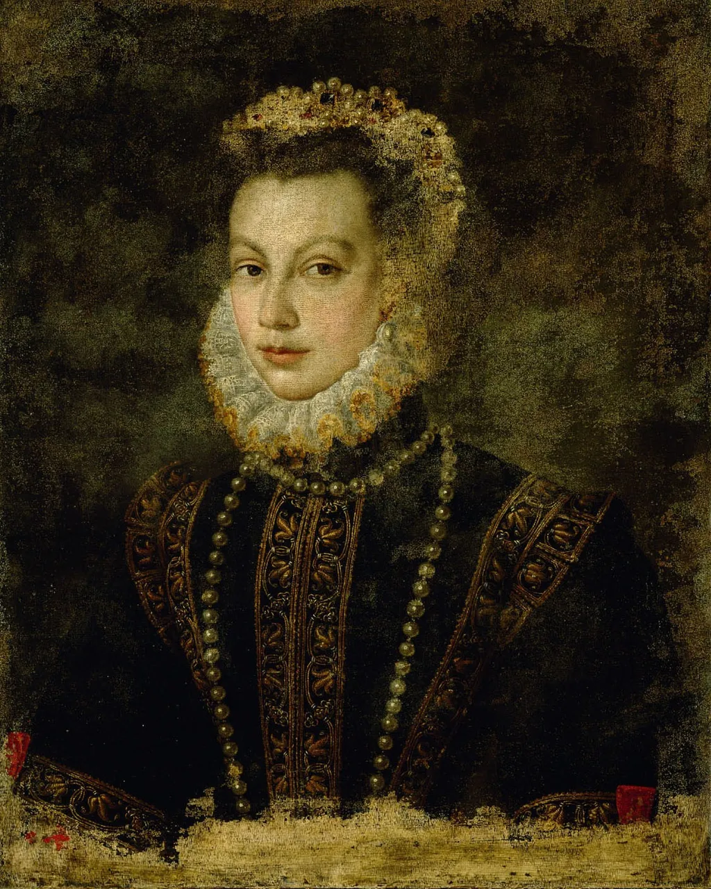 Portrait of Queen Elisabeth of Spain (1545-1568), by Sofonisba Anguissola, oil, 1600
