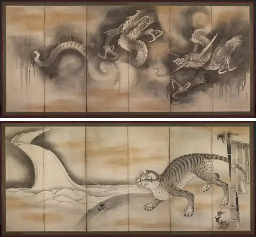 Dragon and Tiger, by Soga Nichokuan