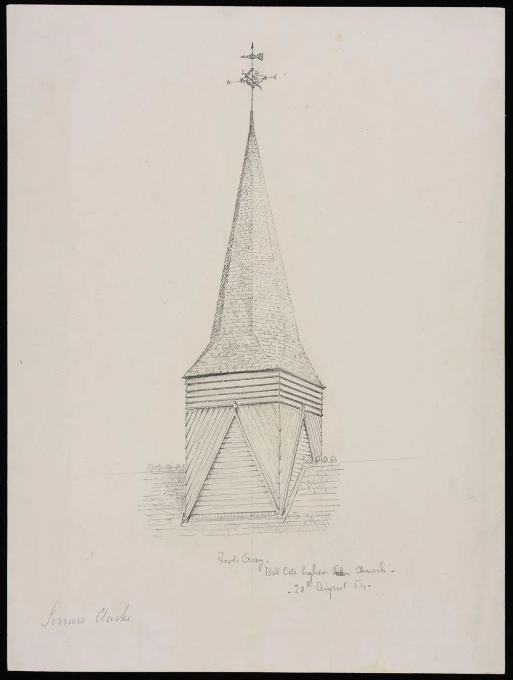 Bell cote, Foot Cray's Church, Kent, by Somers Clarke, 14