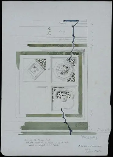 Details of marble inlay, Church of S. Miniato, Florence, by Somers Clarke