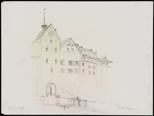 Houses at Coire, Switzerland, by Somers Clarke