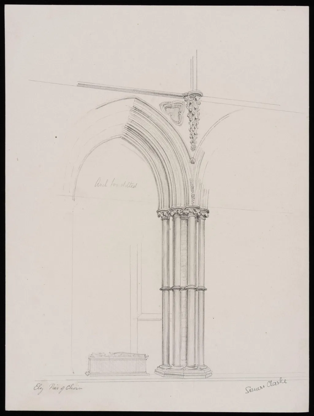 Pier of Choir, Ely Cathedral, by Somers Clarke, 1891