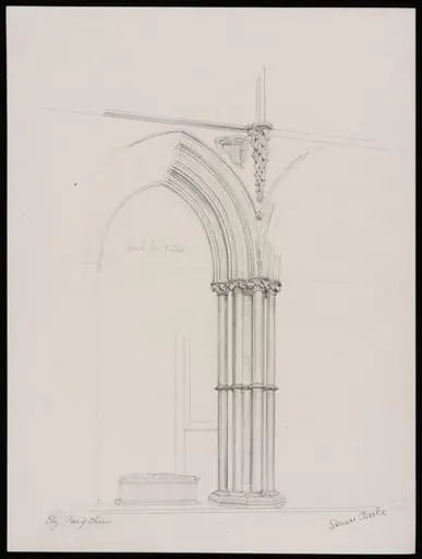 Pier of Choir, Ely Cathedral, by Somers Clarke