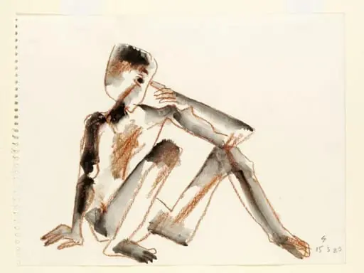 Seated Tribesman with Hand to Head, by Somnath Hore