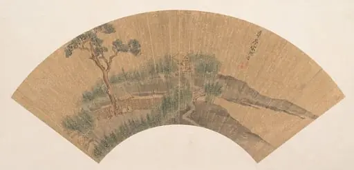 明   宋懋晉   樓居圖   扇|Dwelling in Landscape, by Song Maojin, 1506