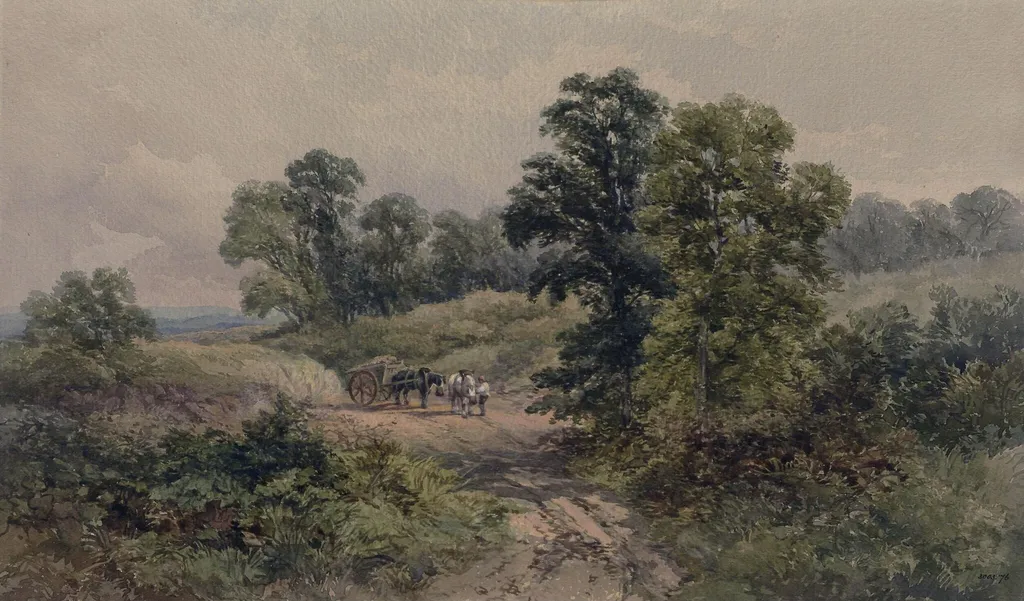 Near Benhill Wood, Sutton, Surrey, by Sophy Warren, watercolor, 1872