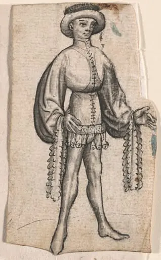 A Standing Courtier, by South German 15th Century