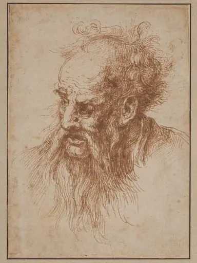 An Elderly Man with a Flowing Beard, by Spanish 17th Century