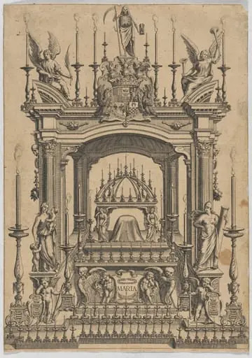 Catafalque for an Unknown Woman Named Maria, by Spanish 17th Century