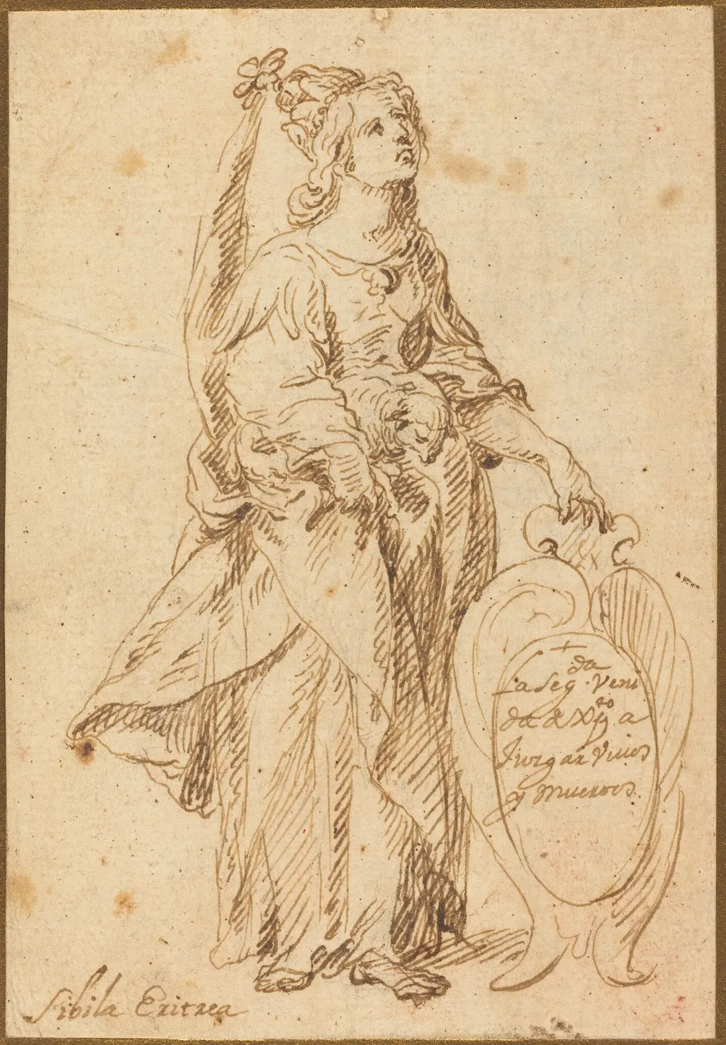 Eritrean Sibyl, by Spanish 17th Century, ink, 1634