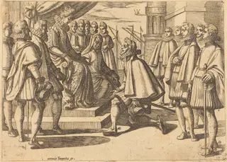 Spanish Duke before Margaret of Austria