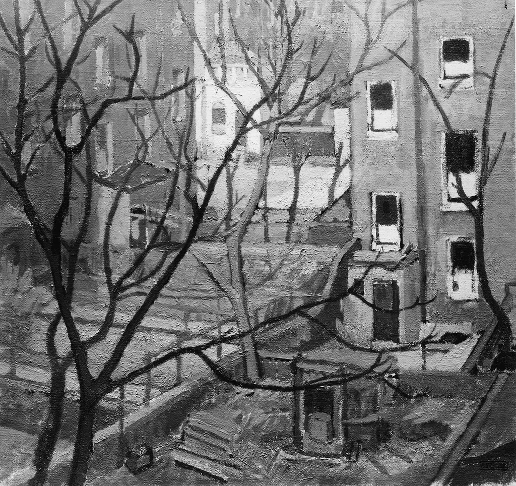 Back Gardens from Houghton Place, by Spencer Gore, oil, 1913