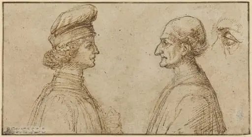 Bust of Two Men [recto], by Sperandio